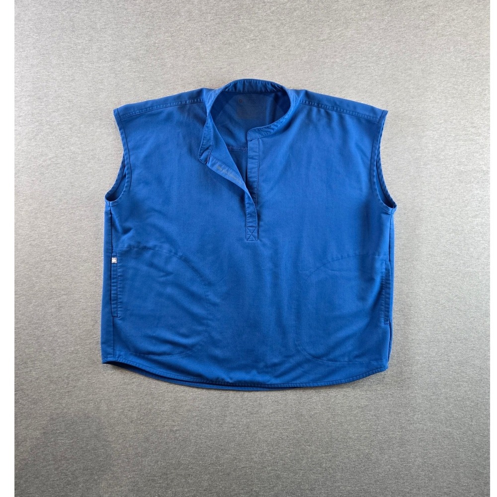 FIGS Rafaela Oversized Scrub Top Womens XL Blue Medical Technical Collection